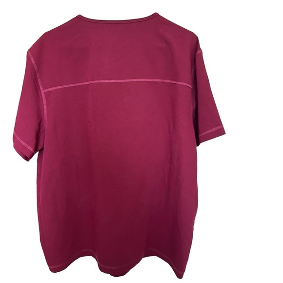 Jaanuu Men's Raglan‎ Sleeve Top Scrub Short Sleeve Burgundy Size XL J86018 - Picture 2 of 6